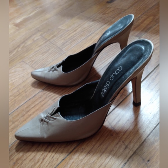 Coup D’Etat - Bronze Metallic Taupe Mule Heels - Size 10 - Picture 2 of 7